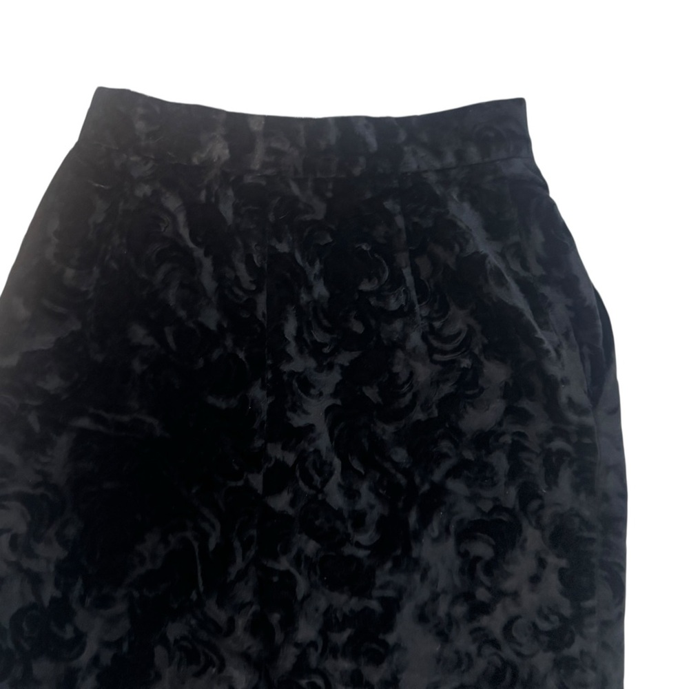Christian Dior Separates Black Burnout Velvet Pants Size 4 Silk Lined - Picture 8 of 11